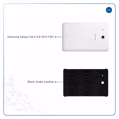 برچسب پوششی ماهوت مدل Black-Snake-Leather مناسب برای تبلت سامسونگ Galaxy Tab E 9.6 2015 T561