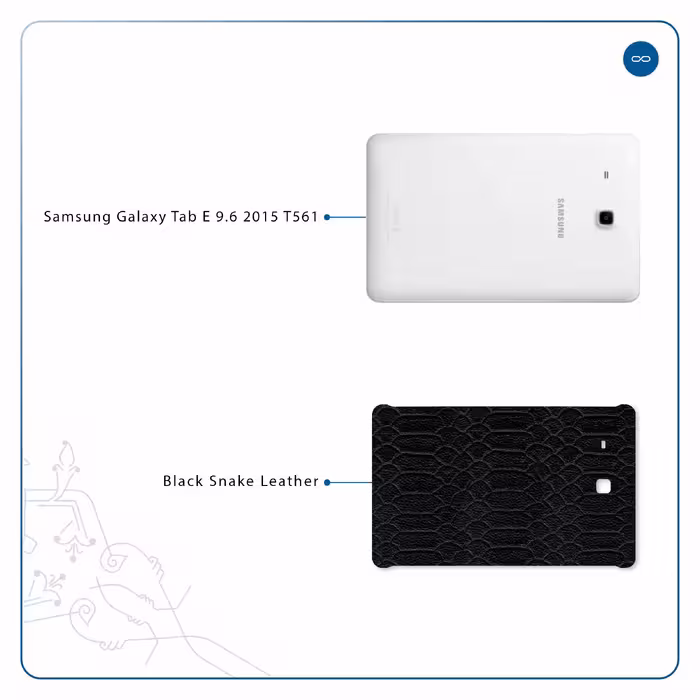 برچسب پوششی ماهوت مدل Black-Snake-Leather مناسب برای تبلت سامسونگ Galaxy Tab E 9.6 2015 T561