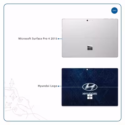 برچسب پوششی ماهوت مدل Hyundai-Logo مناسب برای تبلت مایکروسافت Surface Pro 4 2015