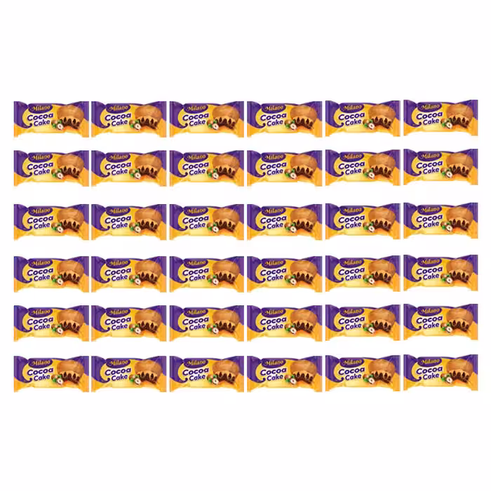 کیک مغزدار دوقلو کاکائو فندق شیرین عسل میلانو 60 گرمی 36 عددی