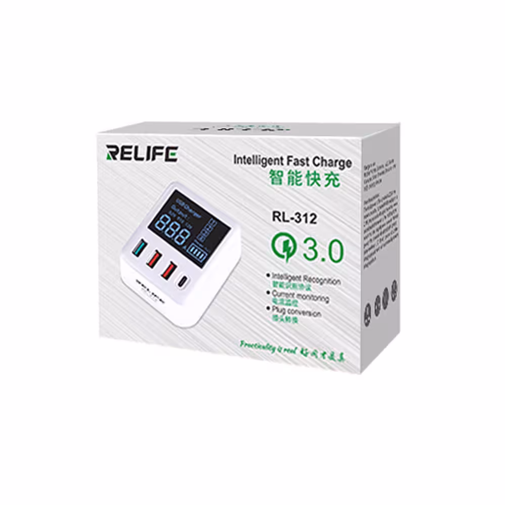 قیمت و خرید دستگاه شارژ سریع ریلایف RELIFE RL-312 DISPLAY FAST CHARGE
