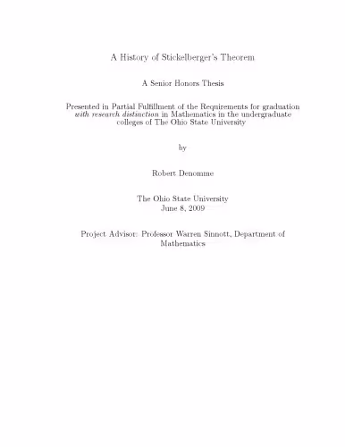 خرید و دانلود نسخه کامل کتاب A History of Stickelberger’s Theorem [Senior Honors thesis]