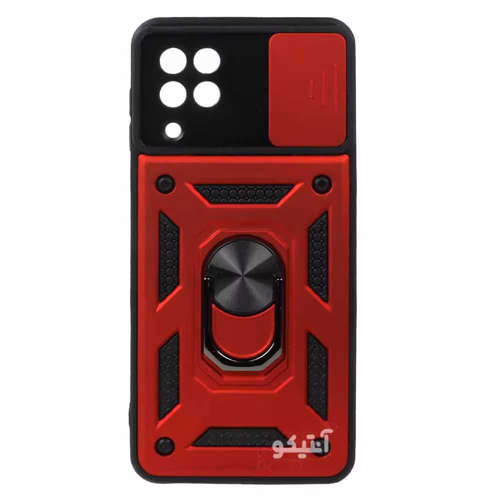قاب دیفندر ضد ضربه بتمنی محافظ لنز دار مناسب برای گوشی Samsung A22-4G / M32-4G-قرمز