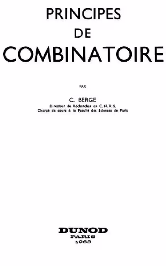 خرید و دانلود نسخه کامل کتاب Principes de combinatoire