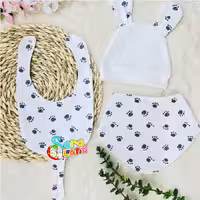 ست پیشبند نوزاد پسرانه طرح رده پا