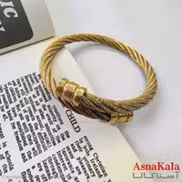 بنگل اسپرت استیل 316 مدل طنابی طلایی  کد DSB18601W