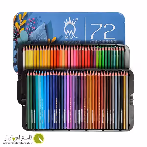 مداد رنگی 72 رنگ ام کیو جعبه فلزی