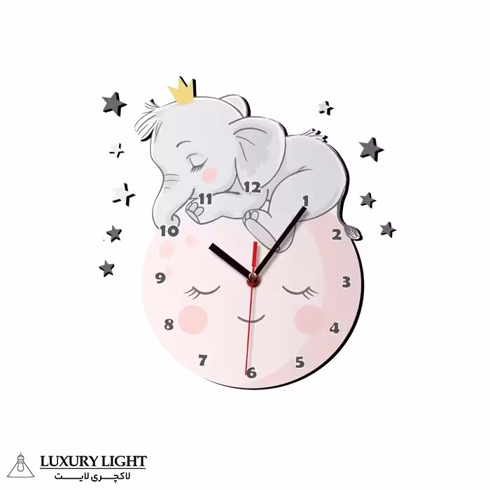 ساعت دیواری کودک باروچین مدل فیل و ماه