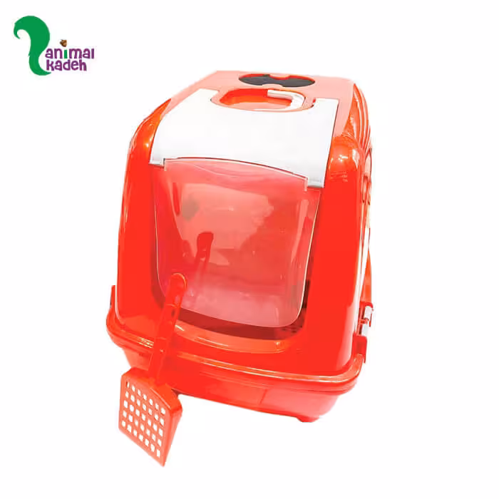 توالت و باکس خاک گربه مسقف همراه با بیلچه و فیلتر