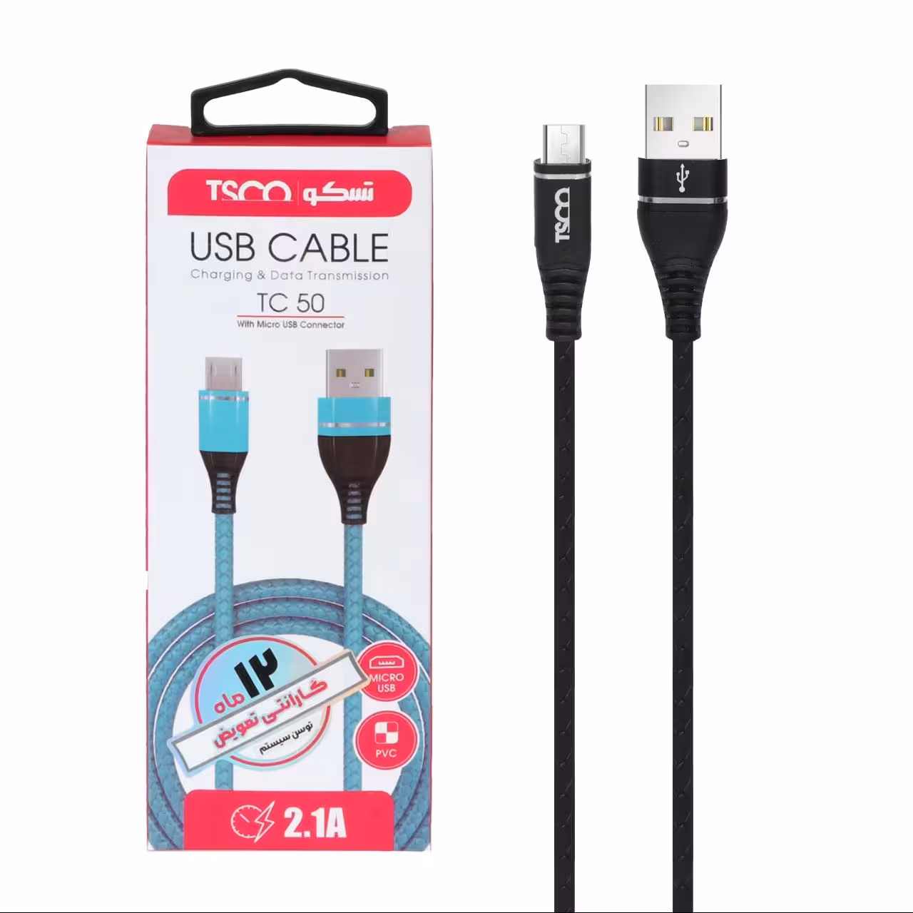 کابل شارژ  USB به microUSB تسکو مدل TC 50  -- کابل شارژ اندروید   TSCO