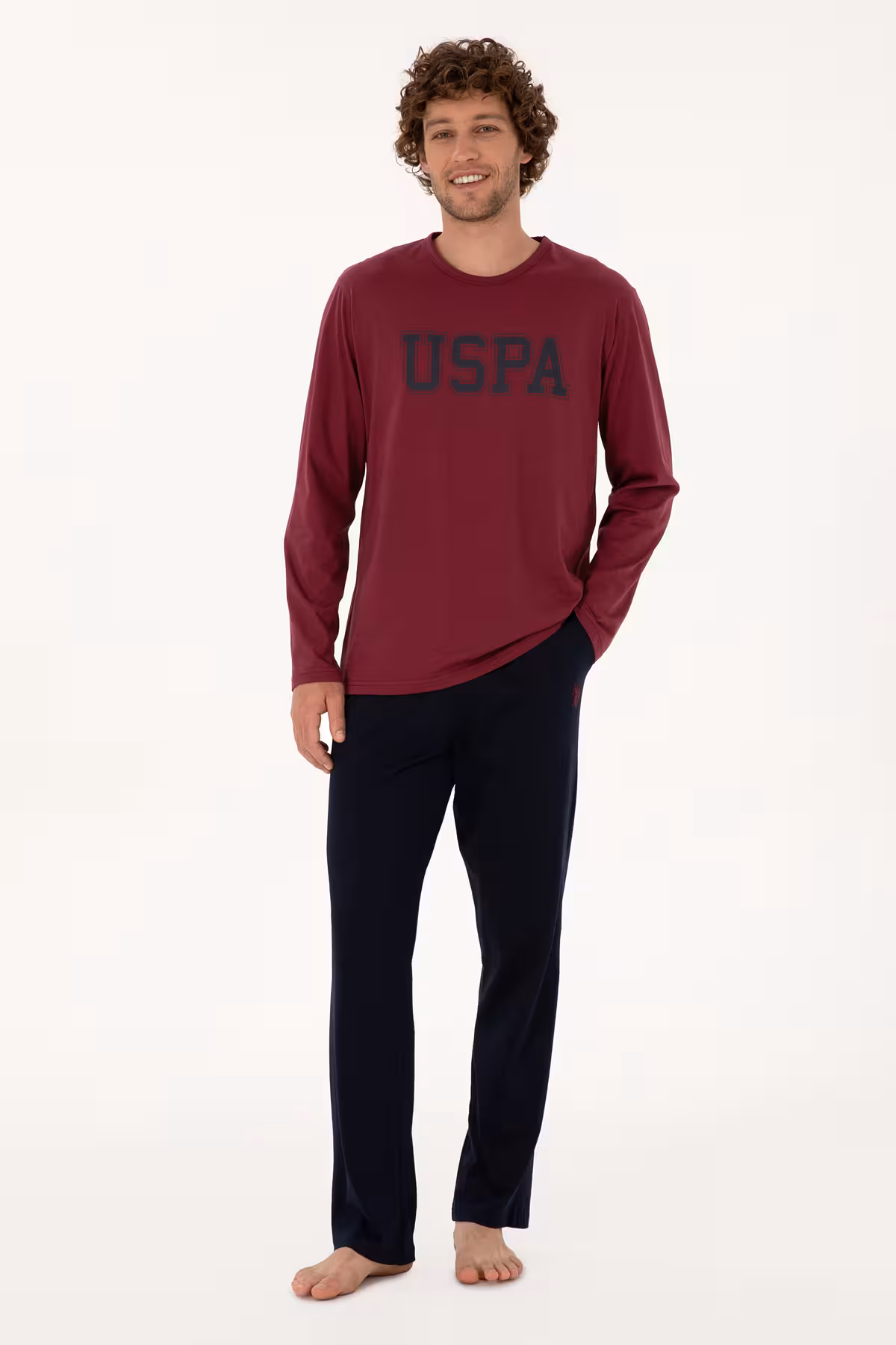 ست پیژامه مردانه لباس خواب گیلاس آقایان اورجینال U.S. Polo Assn.