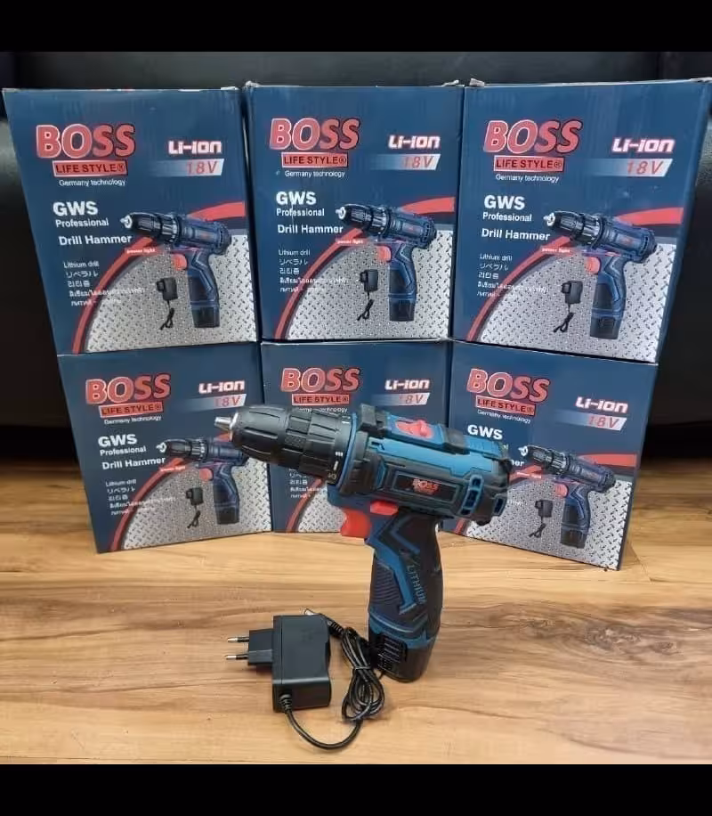 دریل شارژی 18 ولت تک باتری اصلی باس مدل 1800