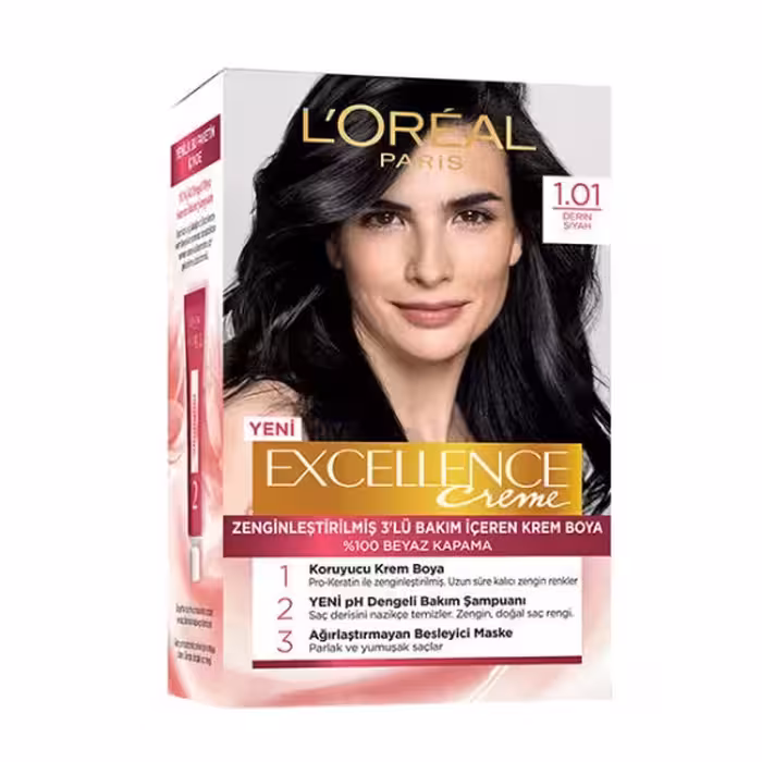 کیت رنگ مو لورال LOREAL EXCELLENCE شماره 1.01