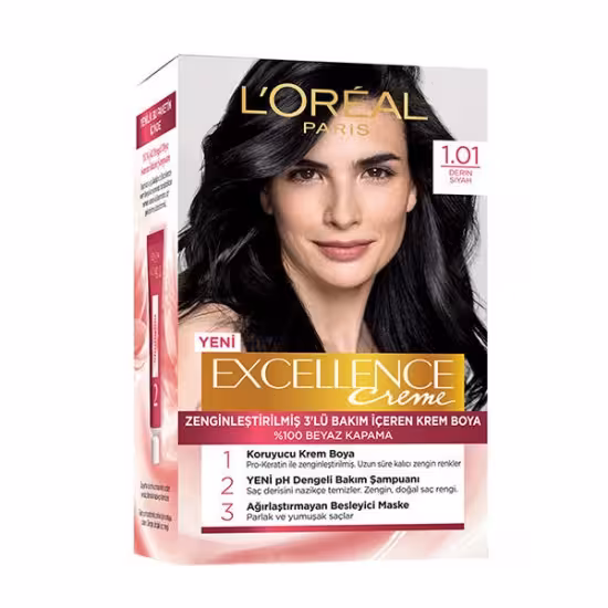 کیت رنگ مو لورال LOREAL EXCELLENCE شماره 1.01