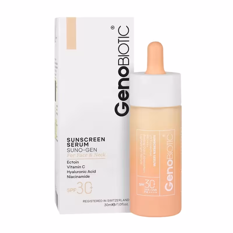 خرید سرم ضد آفتاب صورت و گردن SPF30 ژنوبایوتیک 30 میلی لیتر -