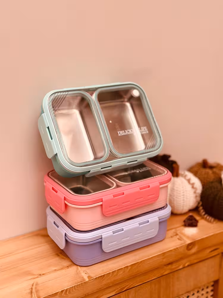 ظرف غذا دوقسمتی واشردار 700میل کد001560