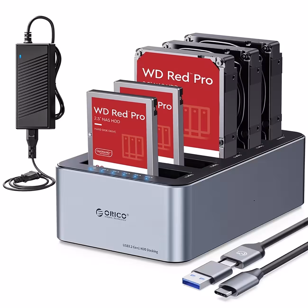 داک هارد و SATA HDD/SSD اوریکو 100 ترابایت ORICO 6656C3-C - پنج سینی