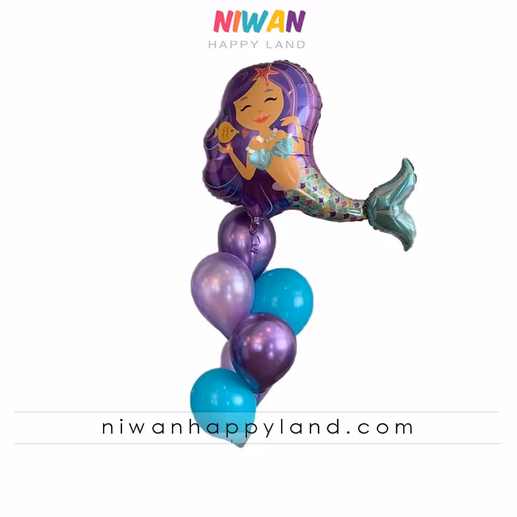 پک بادکنک پری دریایی 7عددی