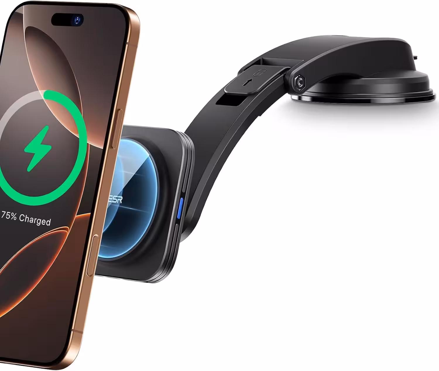 شارژر ماشین ESR بی‌سیم مغناطیسی داشبوردی طراحی شده برای ESR Dashboard Car Charger Designed for MagSafe