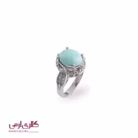 انگشتر نقره با سنگ فیروزه نیشابوری اصل ES_7796