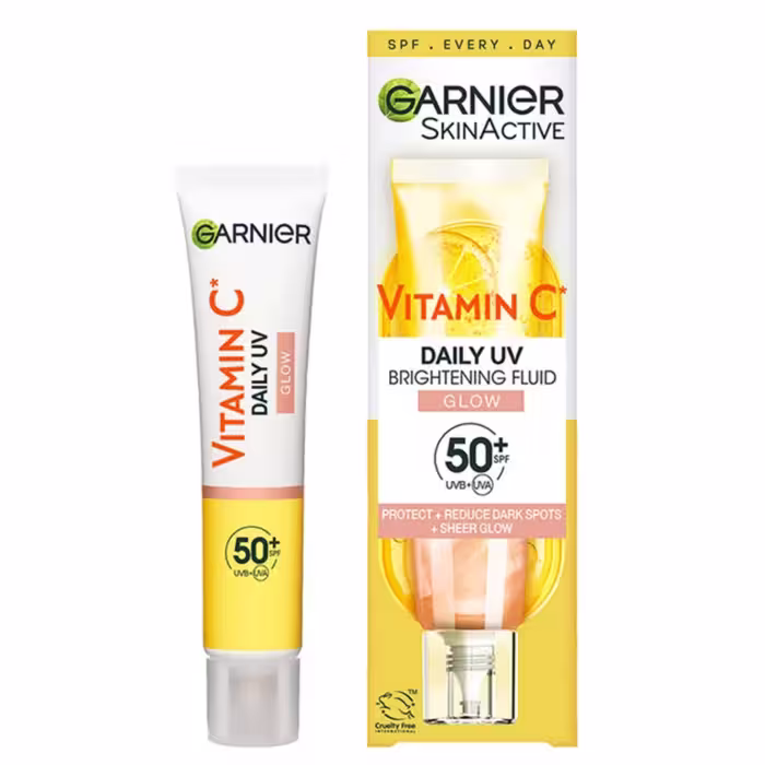 فلوئید ضد آفتاب رنگی ویتامین سی گارنیر حاوی spf50 حجم 40 میل
