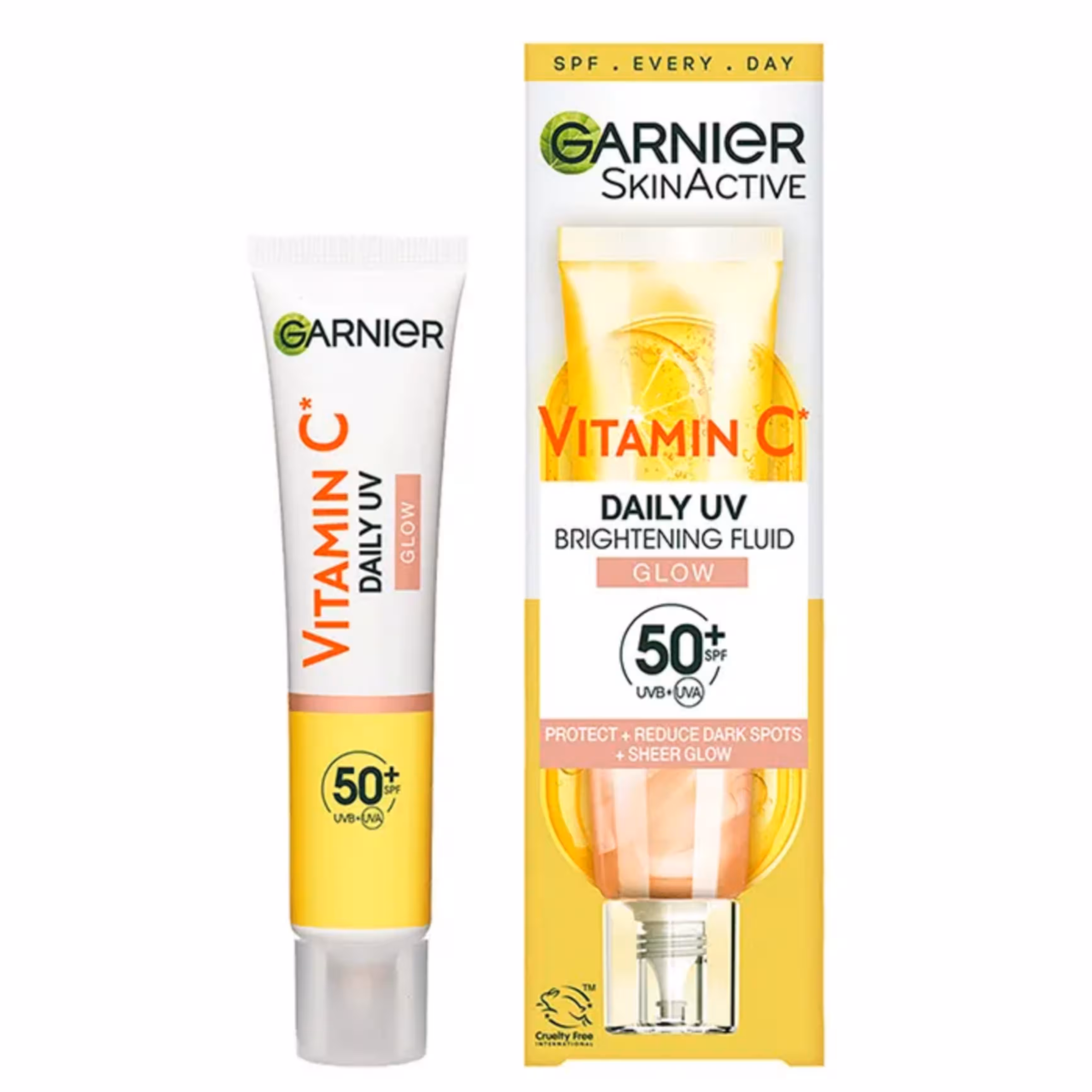 فلوئید ضد آفتاب رنگی ویتامین سی گارنیر حاوی spf50 حجم 40 میل