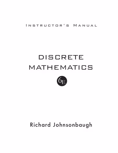 خرید و دانلود نسخه کامل کتاب Discrete Mathematics: Instructor’s Manual