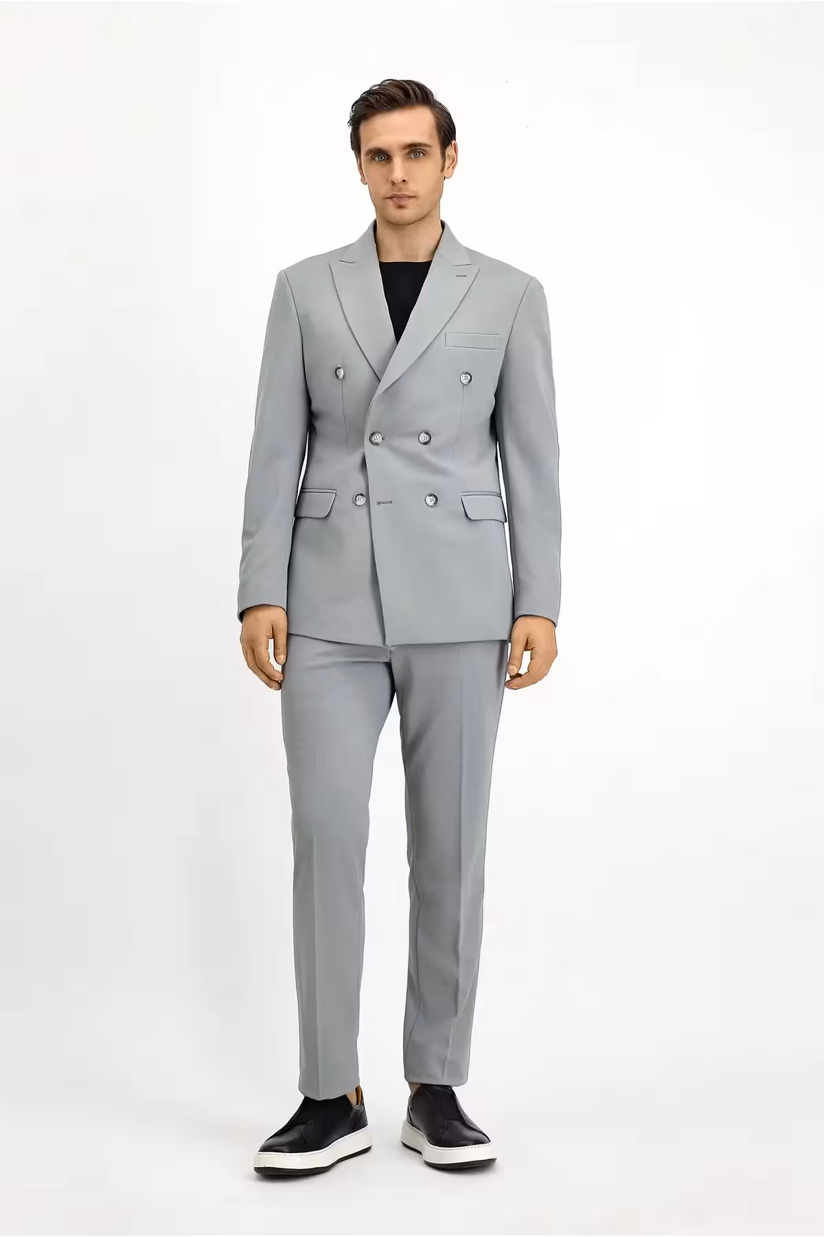 کت و شلوار کلاهی کراواتی با برش نازک - 5264