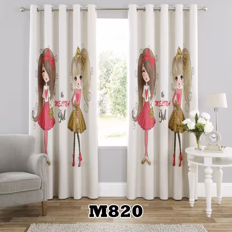 پرده سه بعدی طرح دخترانه