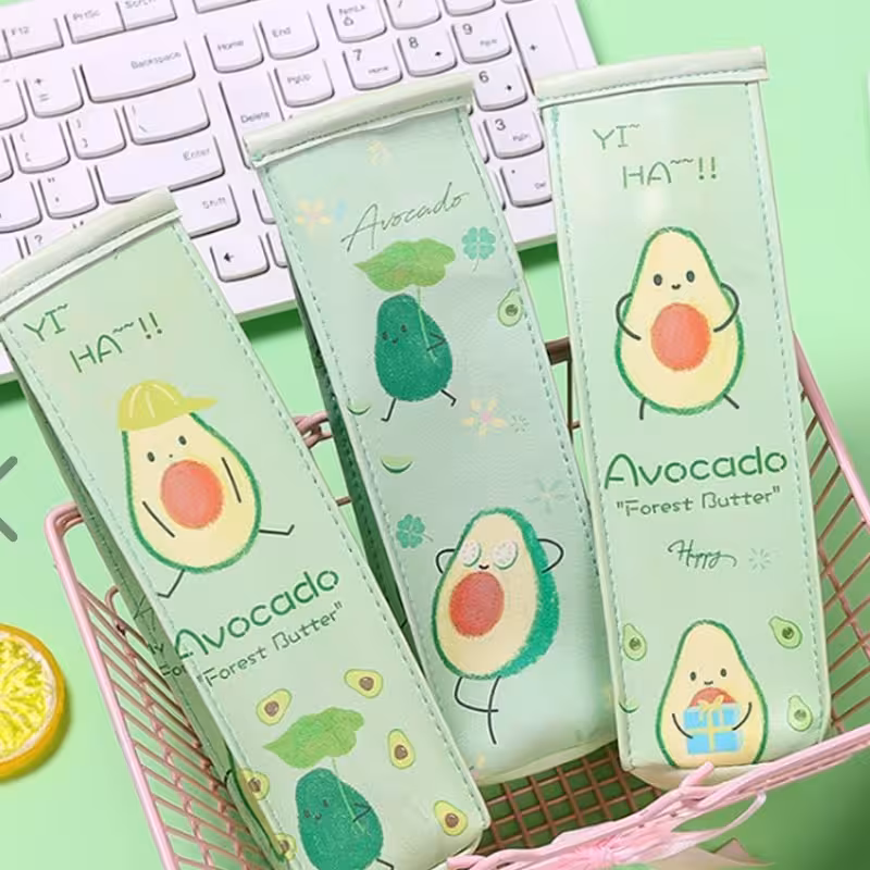 جامدادی فانتزی جامدادی پاکتی جا مدادی فانتزی پاکتی چرمی طرح آواکادو( 21 در 6 )