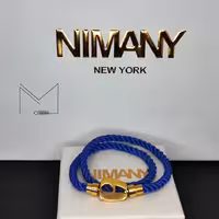 دستبند نیمانی آبی طلایی