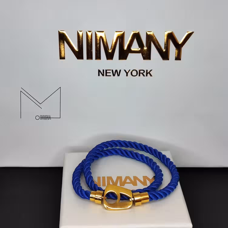 دستبند نیمانی آبی طلایی