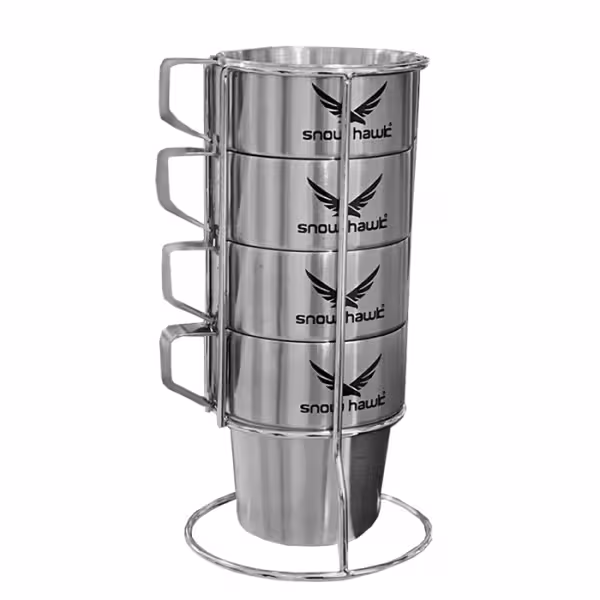 بسته لیوان چهار عددی استیل Snow Hawk