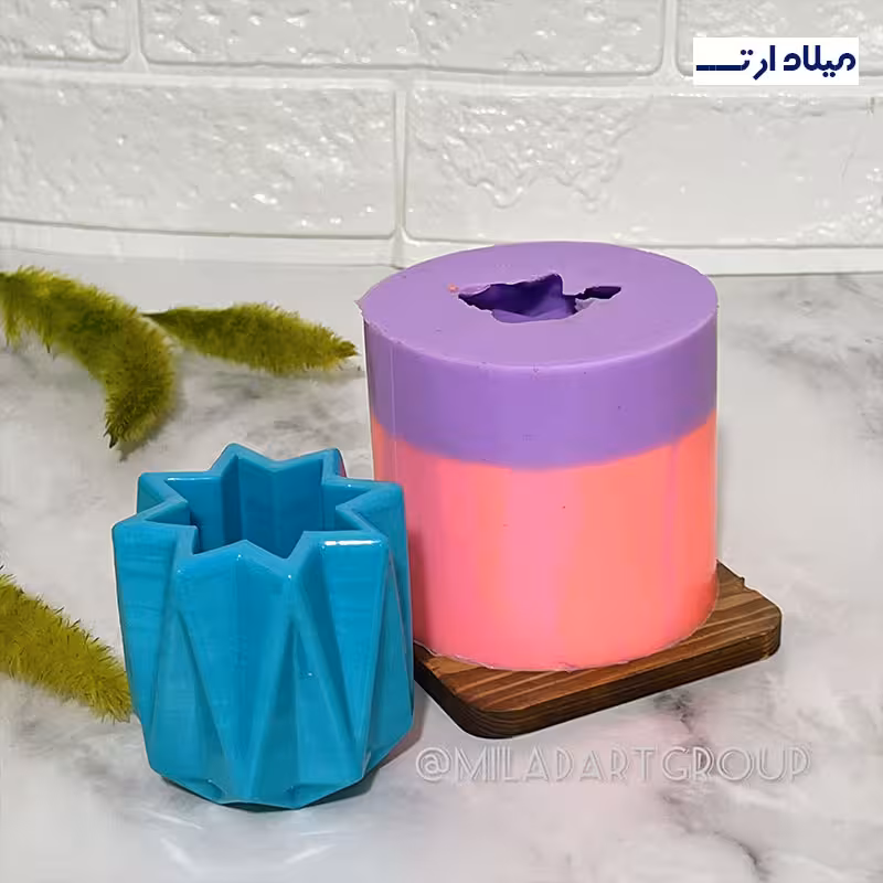 قالب سیلیکونی لیوان ستاره بتنی ارتفاع 7 قطر6 سانت