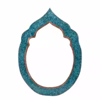 آینه بیضی تاج دار فیروزه‌کوبی کد 14