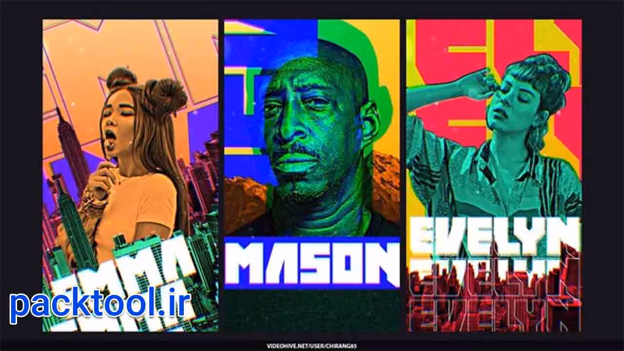 پروژه آماده افتر افکت استوری اینستاگرام گلیچ (پارازیت) Glitch Poster Stories - پک تول