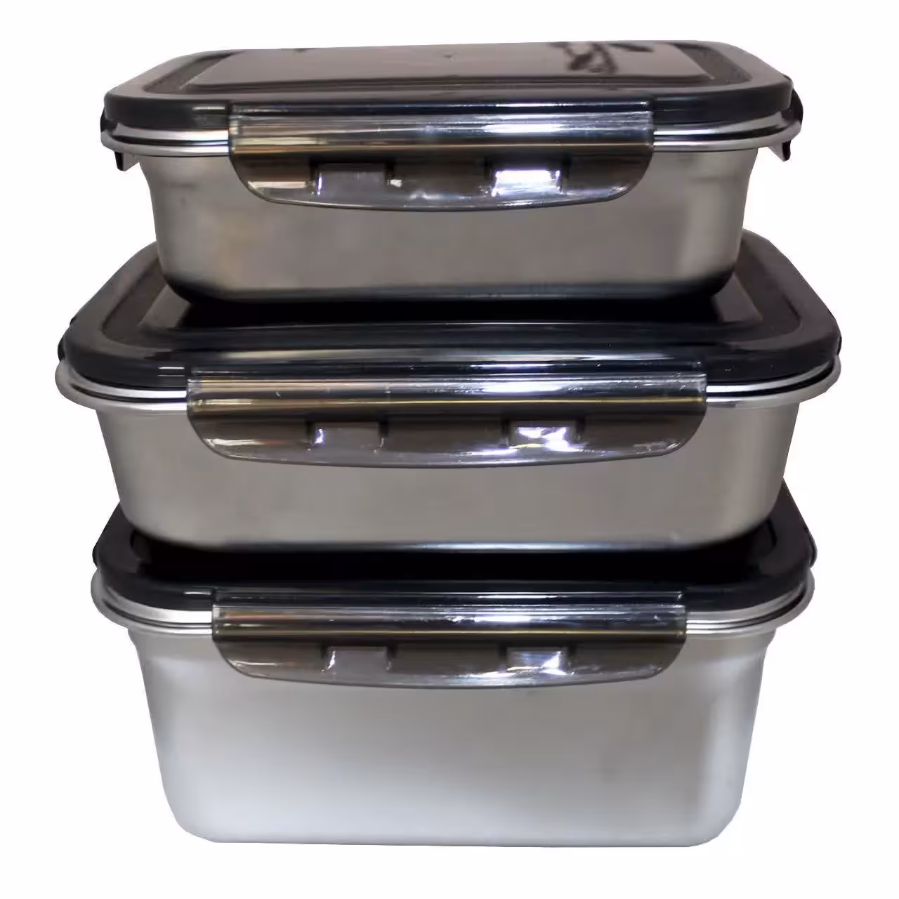 ظرف 3 تیکه یخچالی فریزری استیل یونیک مدل مستطیلی قفل دار