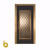 درب لولایی آسانسور | طرح شیشه ای ضربدری