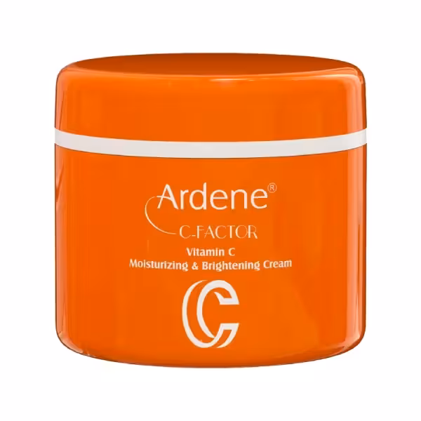 کرم روز مرطوب کننده و روشن کننده spf15 آردن سی فکتور حاوی ویتامین C حجم 150 گرم