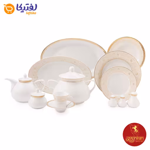 سرویس مرکاتو چینی زرین 12 نفره شهرزاد 108 پارچه