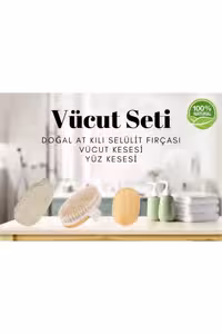 ست 3 عددی فرچه موی اسب کاملاً طبیعی، لیف بدن، لیف صورت - 9052