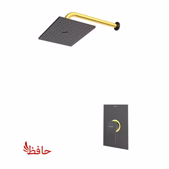 شیر حمام توکار شودر مدل رومر پلاس مشکی طلایی تیپ 1