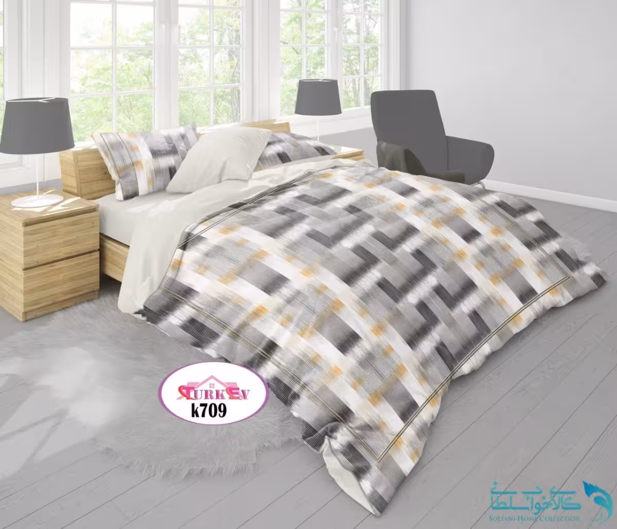 روتختی طرح هانا دونفره برند Turkev کد K709