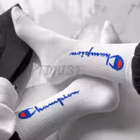 جوراب Champion ساقدار زمینه سفید اسپرت نخ پنبه