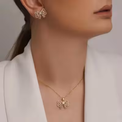 نیم ست Bowknot Cubic رادیوم.