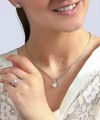 💍نیمست جواهری تك نگين گرد(آويز ، گوشواره و انگشتر) با طراحی ژورنالی جواهرات بروز دنیا ؛ نقره عیار 925 (N_4126)