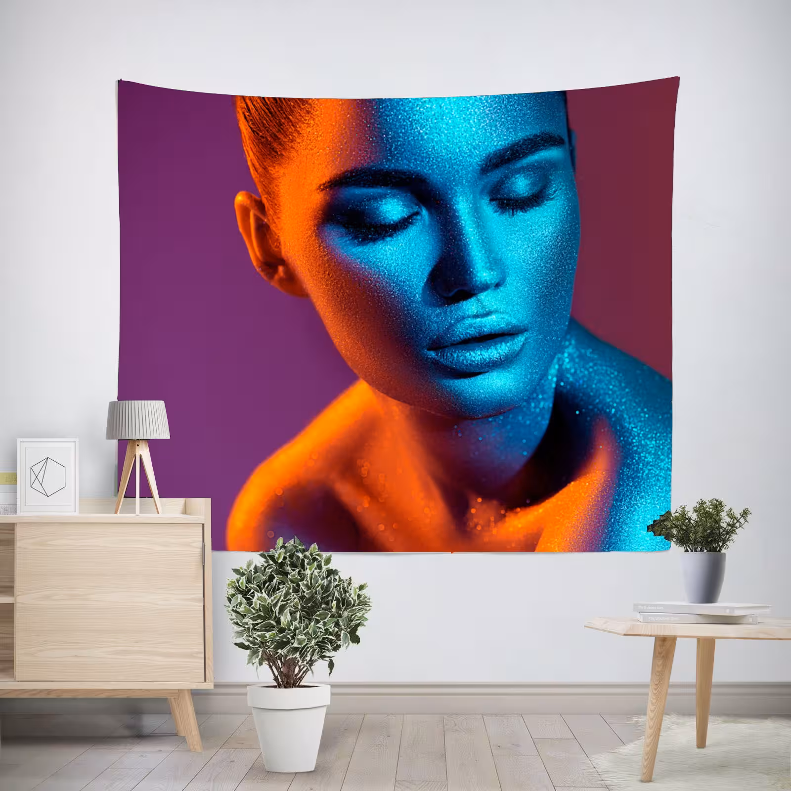 پوستر پارچه ای طرح بکدراپ آرایشی کد 03