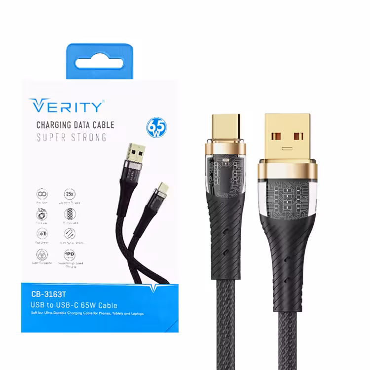 کابل دیتا و شارژ Type-C VERITY مدل 3163