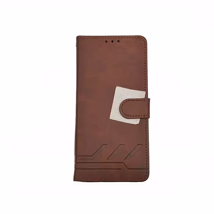 قاب گوشی شیائومی Xiaomi Poco X3-X3 Pro کیف کتابی چرم مگنتی جاکارتی دار قهوه ای
