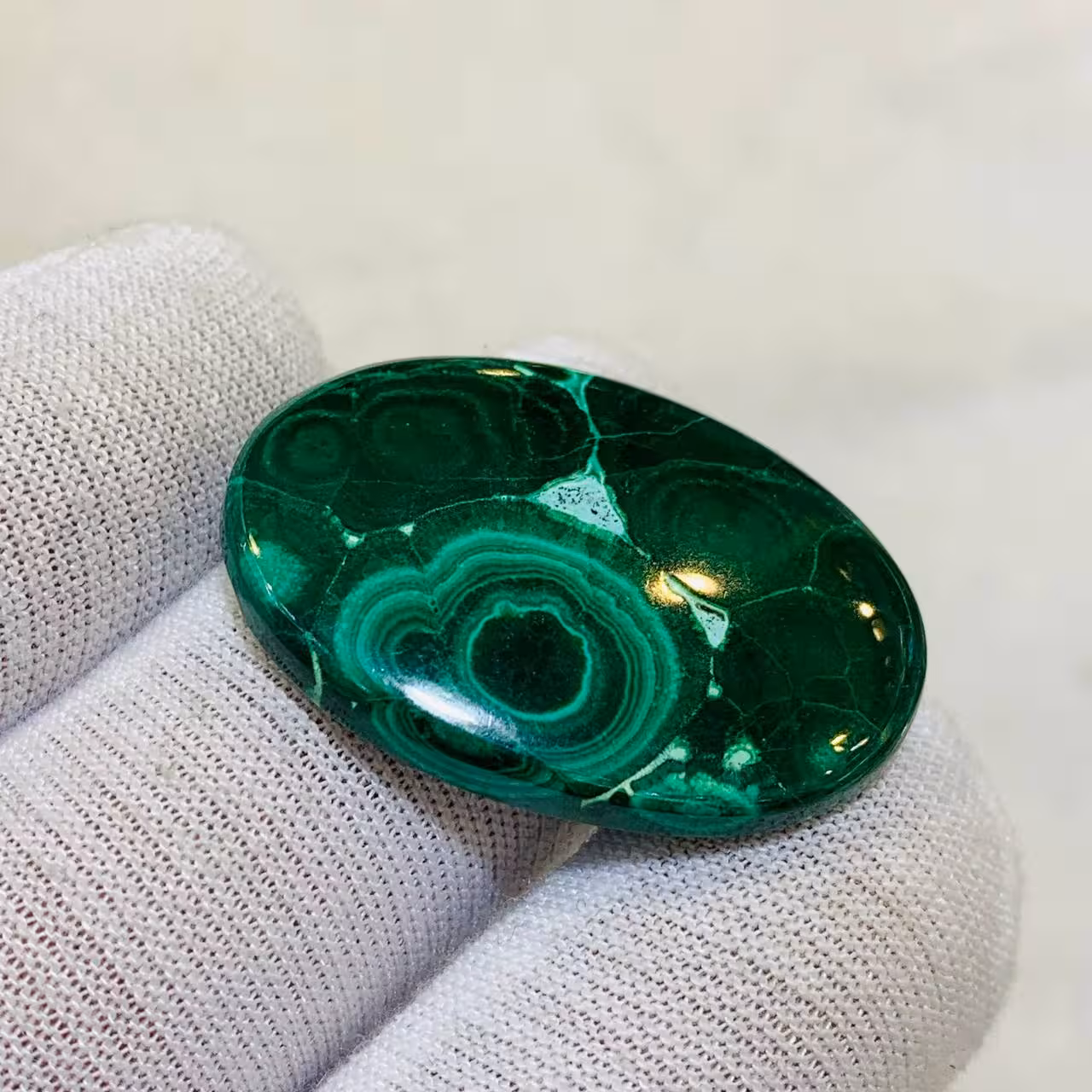 نگین مالاکیت اصل سایز 33*22 ميلی‌متر